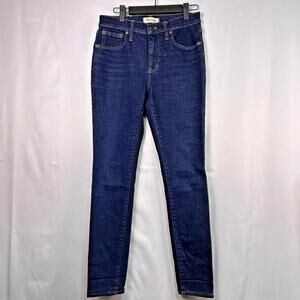 Madewell Jeans Women’s 27 Skinny Leg Blue Dark Wash Denim Mid Rise Stretch